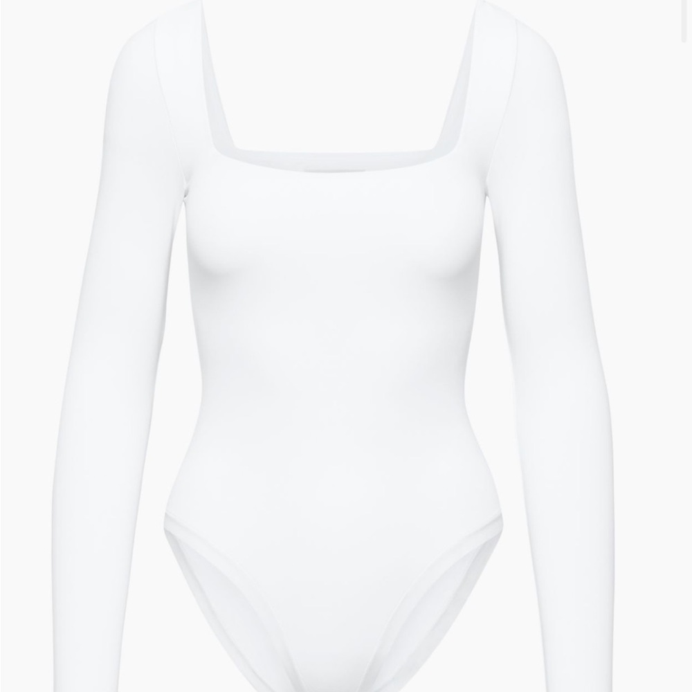 BABATON Contour Squareneck Longsleeve Bodysuit; White; Size XS